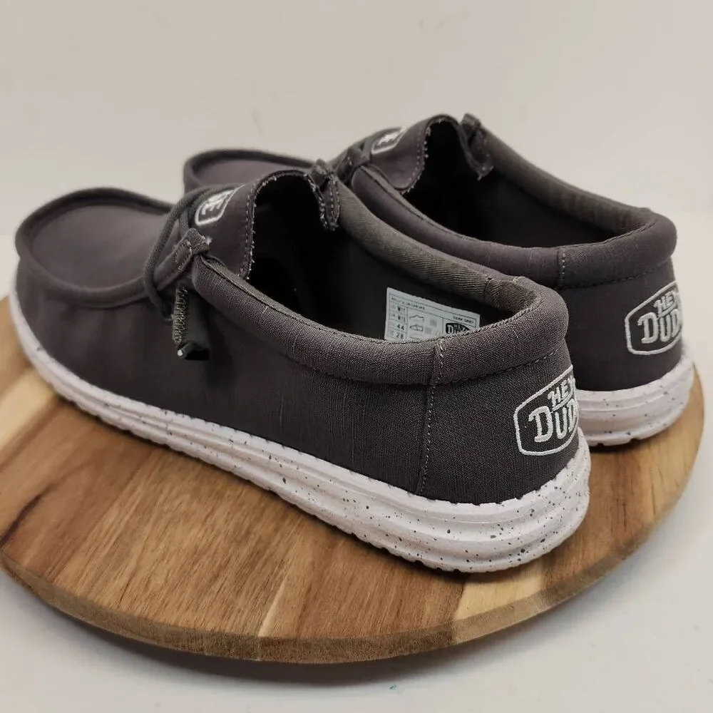 Hey Dude Wally SLUB Canvas Gray Mens Shoes Size 11 - Picture 6 of 11